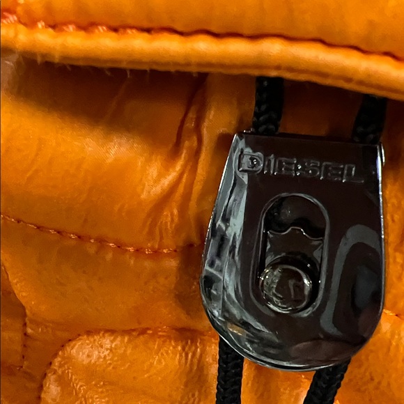 Diesel Orange Quilted Nylon Backpack with Black Hardware - Picture 2 of 12